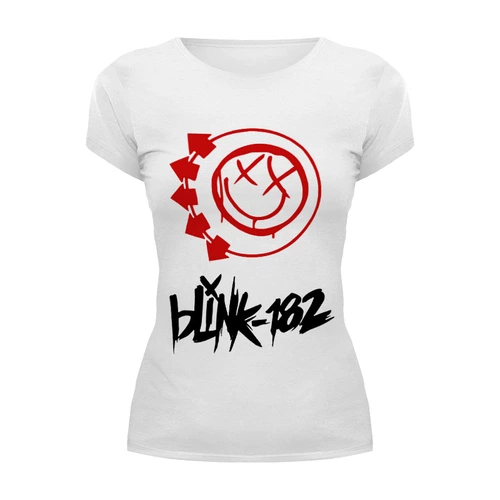 Заказать женскую футболку в Москве. Футболка базовая blink-182 red logo от slider - готовые дизайны и нанесение принтов.