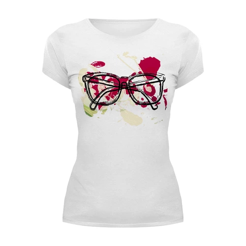 Заказать женскую футболку в Москве. Футболка базовая Пляжные очки от denis01001 - готовые дизайны и нанесение принтов.