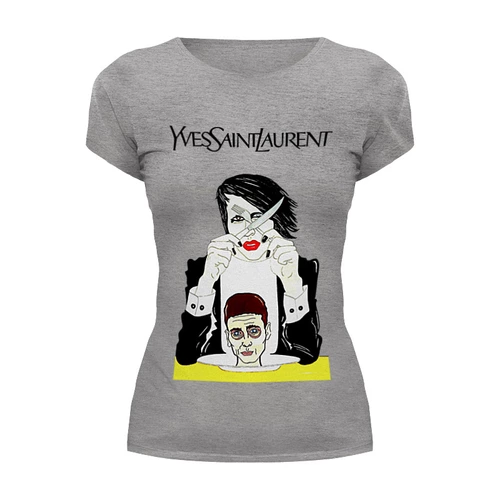 Заказать женскую футболку в Москве. Футболка базовая Marilyn Manson от Leichenwagen - готовые дизайны и нанесение принтов.