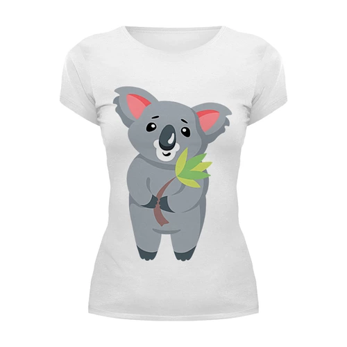 Заказать женскую футболку в Москве. Футболка базовая Милая коала от Ordwen - готовые дизайны и нанесение принтов.