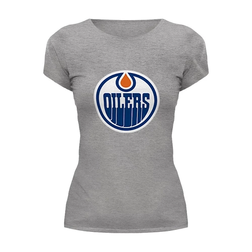 Заказать женскую футболку в Москве. Футболка базовая Edmonton Oilers / NHL Canada от KinoArt - готовые дизайны и нанесение принтов.