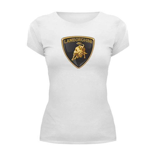 Заказать женскую футболку в Москве. Футболка базовая Lamborgini  от DESIGNER   - готовые дизайны и нанесение принтов.