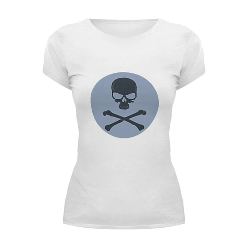Заказать женскую футболку в Москве. Футболка базовая Skull от YellowCloverShop - готовые дизайны и нанесение принтов.