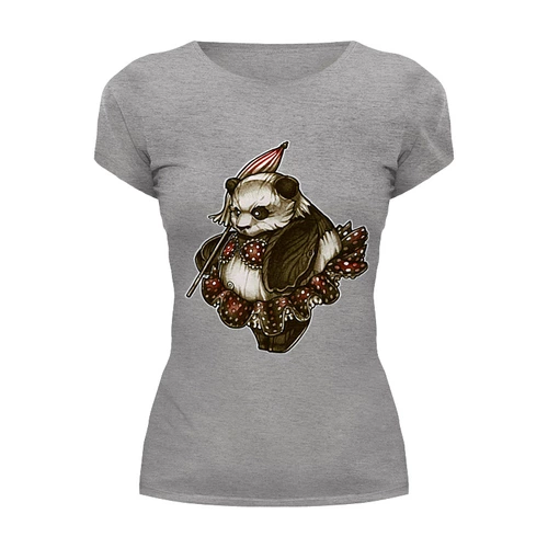 Заказать женскую футболку в Москве. Футболка базовая Panda Girl от Leichenwagen - готовые дизайны и нанесение принтов.