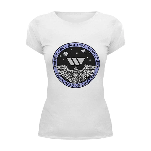 Заказать женскую футболку в Москве. Футболка базовая Weyland Yutani Corporation от cherdantcev - готовые дизайны и нанесение принтов.