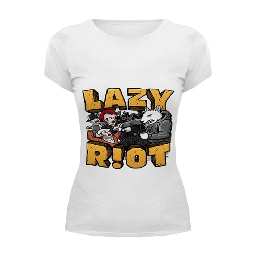 Заказать женскую футболку в Москве. Футболка базовая Lazy riot от Серега Шнайдер - готовые дизайны и нанесение принтов.