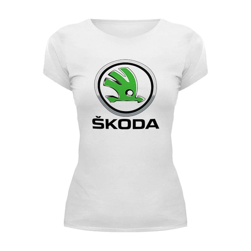Заказать женскую футболку в Москве. Футболка базовая SKODA от DESIGNER   - готовые дизайны и нанесение принтов.