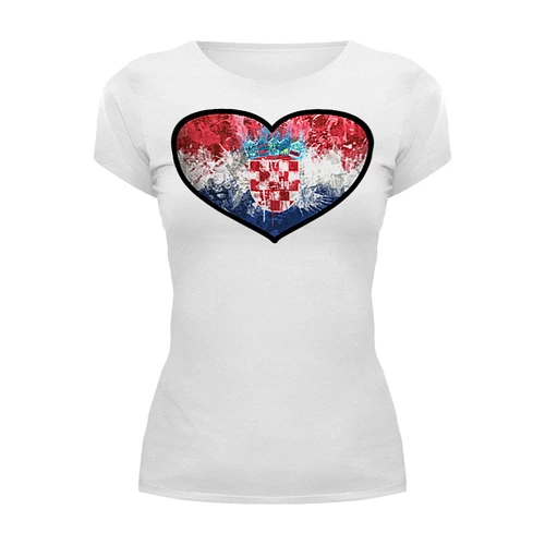 Заказать женскую футболку в Москве. Футболка базовая Хорватия от queen  - готовые дизайны и нанесение принтов.