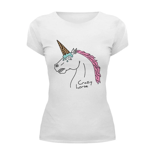 Заказать женскую футболку в Москве. Футболка базовая Crazy horse от Antaya - готовые дизайны и нанесение принтов.