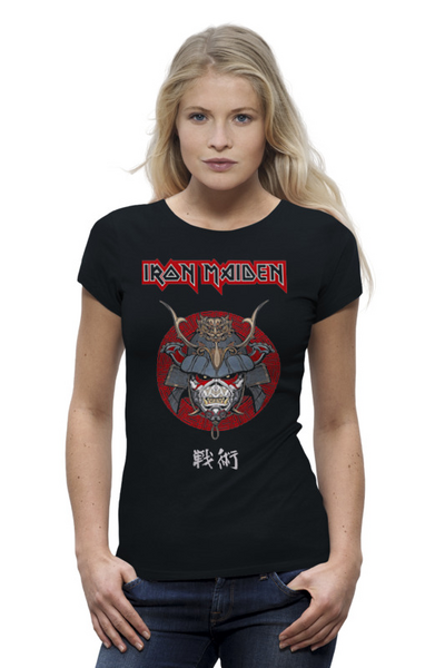 Заказать женскую футболку в Москве. Футболка базовая Iron Maiden от Leichenwagen - готовые дизайны и нанесение принтов.