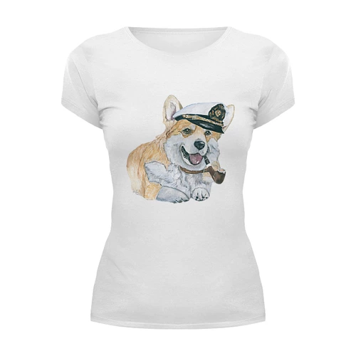 Заказать женскую футболку в Москве. Футболка базовая Моя любимая собака от juliafast77 - готовые дизайны и нанесение принтов.