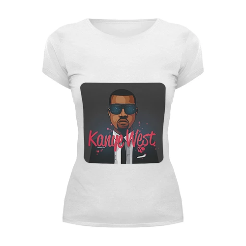 Заказать женскую футболку в Москве. Футболка базовая Kanye West от mrmaximus - готовые дизайны и нанесение принтов.