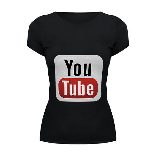 Заказать женскую футболку в Москве. Футболка базовая YouTube от Jimmy Flash - готовые дизайны и нанесение принтов.