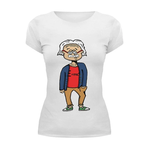 Заказать женскую футболку в Москве. Футболка базовая Энштейн от oseev - готовые дизайны и нанесение принтов.