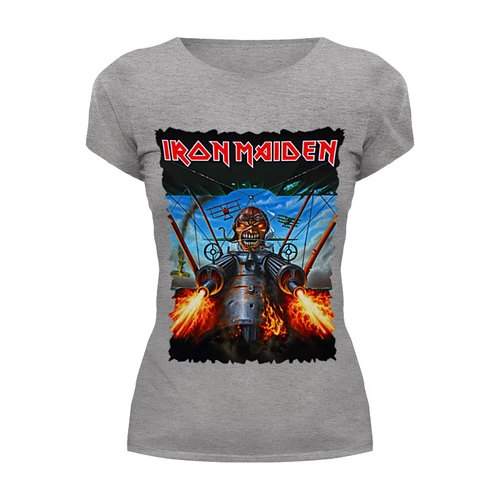 Заказать женскую футболку в Москве. Футболка базовая Iron Maiden Band от Leichenwagen - готовые дизайны и нанесение принтов.