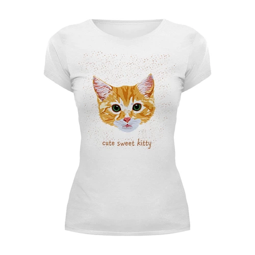 Заказать женскую футболку в Москве. Футболка базовая cute sweet kitty от stepan gilev - готовые дизайны и нанесение принтов.