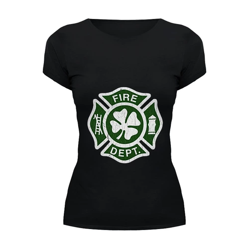 Заказать женскую футболку в Москве. Футболка базовая Ирландский пожарный от printik - готовые дизайны и нанесение принтов.
