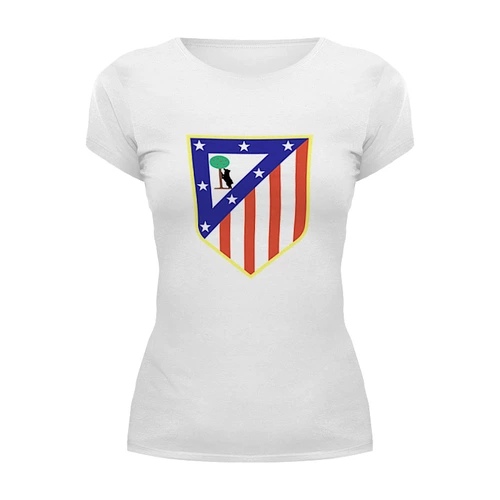 Заказать женскую футболку в Москве. Футболка базовая Atletico Madrid от THE_NISE  - готовые дизайны и нанесение принтов.