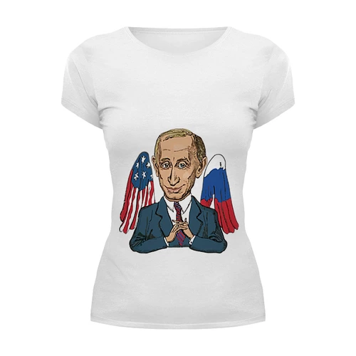 Заказать женскую футболку в Москве. Футболка базовая Mr President от ladygaga - готовые дизайны и нанесение принтов.