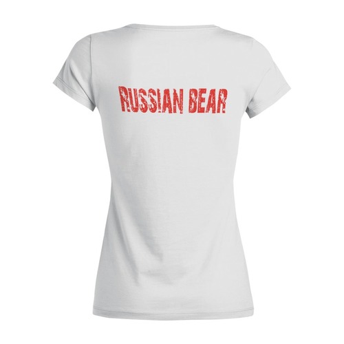 Заказать женскую футболку в Москве. Футболка базовая Russian Bear от Andrey Akimov - готовые дизайны и нанесение принтов.