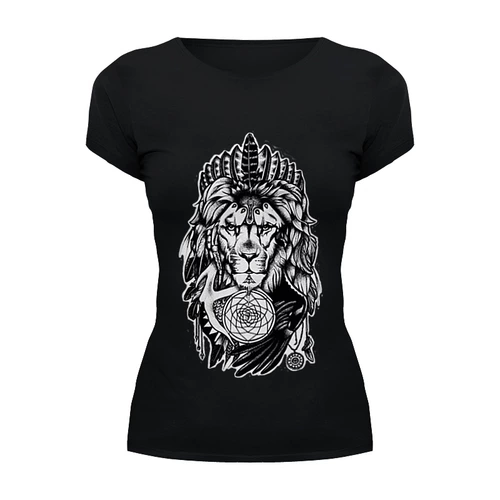 Заказать женскую футболку в Москве. Футболка базовая The Lion от Troy - Angel - готовые дизайны и нанесение принтов.