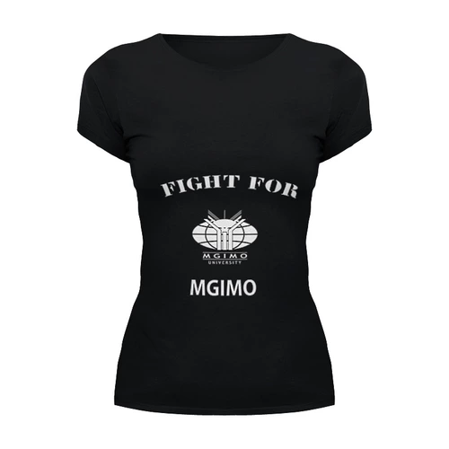 Заказать женскую футболку в Москве. Футболка базовая Fight for MGIMO от Dmitry Miller - готовые дизайны и нанесение принтов.