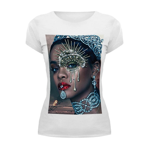 Заказать женскую футболку в Москве. Футболка базовая Rihanna от Vladec11 - готовые дизайны и нанесение принтов.