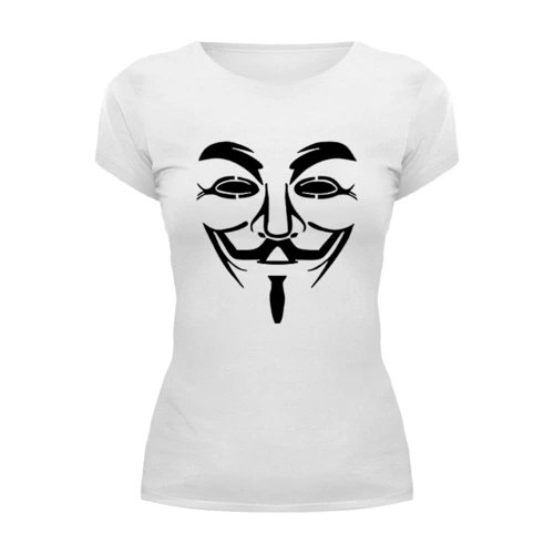 Заказать женскую футболку в Москве. Футболка базовая Anonymous от anonymous - готовые дизайны и нанесение принтов.