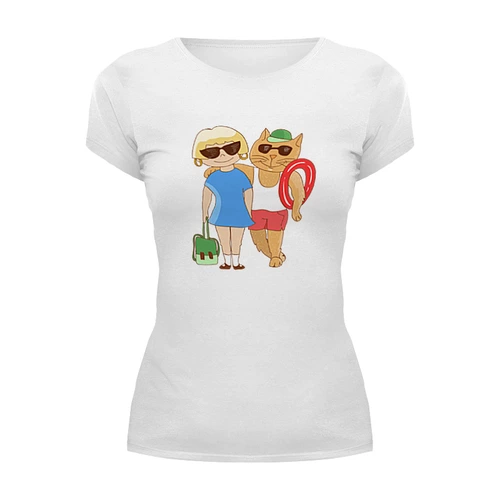 Заказать женскую футболку в Москве. Футболка базовая Hello summer от T-shirt print  - готовые дизайны и нанесение принтов.