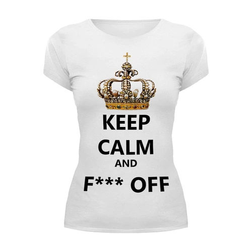 Заказать женскую футболку в Москве. Футболка базовая Keep Calm от Pinky-Winky - готовые дизайны и нанесение принтов.