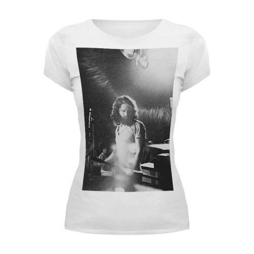 Заказать женскую футболку в Москве. Футболка базовая Jim Morrison от themaxlevin - готовые дизайны и нанесение принтов.