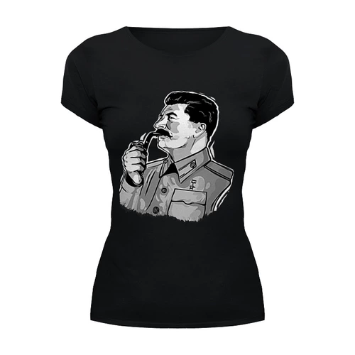 Заказать женскую футболку в Москве. Футболка базовая Сталин от ussr - готовые дизайны и нанесение принтов.