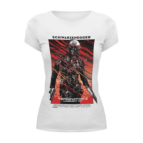 Заказать женскую футболку в Москве. Футболка базовая Terminator от KinoArt - готовые дизайны и нанесение принтов.