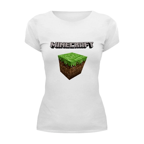 Заказать женскую футболку в Москве. Футболка базовая Minecraft - Куб от klip - готовые дизайны и нанесение принтов.