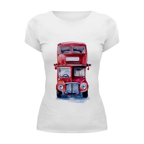 Заказать женскую футболку в Москве. Футболка базовая London bus от kat_kat - готовые дизайны и нанесение принтов.