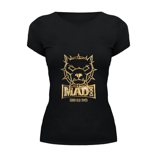 Заказать женскую футболку в Москве. Футболка базовая Mad dog gold от Серега Шнайдер - готовые дизайны и нанесение принтов.