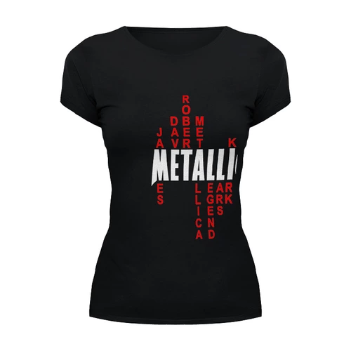 Заказать женскую футболку в Москве. Футболка базовая Metallica History от prokop7 - готовые дизайны и нанесение принтов.