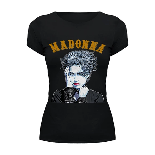 Заказать женскую футболку в Москве. Футболка базовая Madonna от Leichenwagen - готовые дизайны и нанесение принтов.