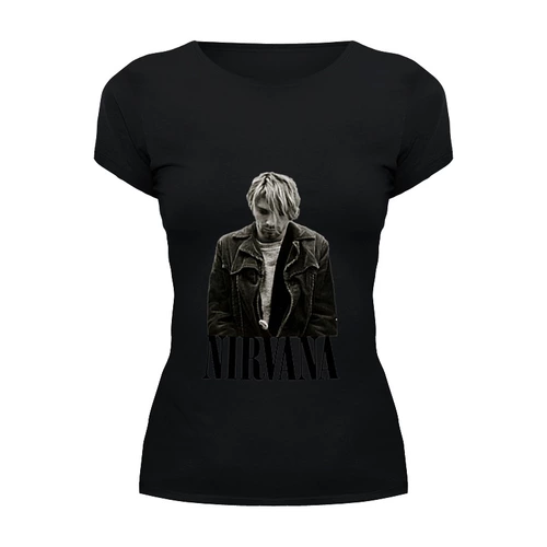 Заказать женскую футболку в Москве. Футболка базовая Nirvana Kurt Cobain  от rancid - готовые дизайны и нанесение принтов.