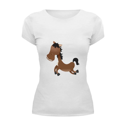 Заказать женскую футболку в Москве. Футболка базовая Лошадь от Zamula - готовые дизайны и нанесение принтов.