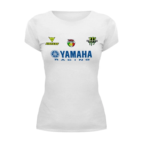 Заказать женскую футболку в Москве. Футболка базовая Yamaha Racing от Illson Pride - готовые дизайны и нанесение принтов.