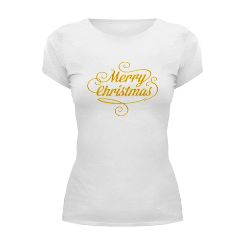 Заказать женскую футболку в Москве. Футболка базовая Merry Christmas от THE_NISE  - готовые дизайны и нанесение принтов.