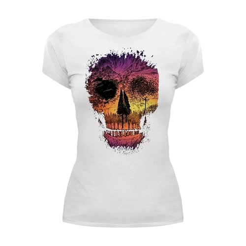 Заказать женскую футболку в Москве. Футболка базовая Skull Style от balden - готовые дизайны и нанесение принтов.