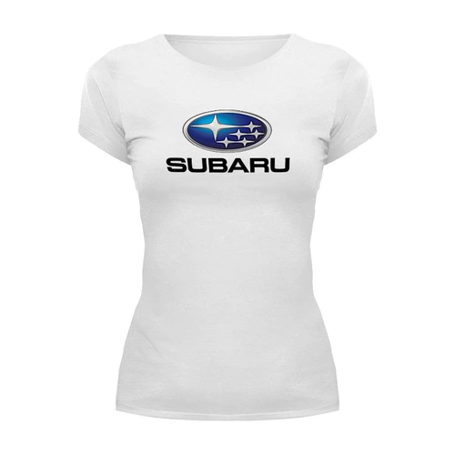 Заказать женскую футболку в Москве. Футболка базовая SUBARU от DESIGNER   - готовые дизайны и нанесение принтов.