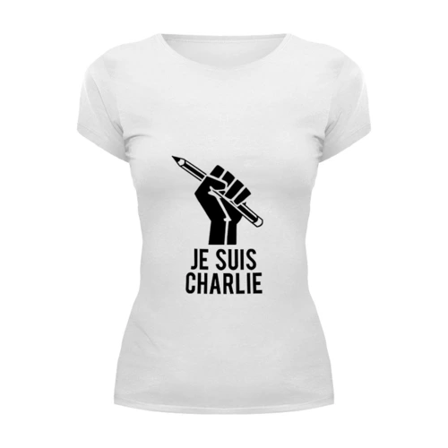 Заказать женскую футболку в Москве. Футболка базовая Je Suis Charlie, Я Шарли от cherdantcev - готовые дизайны и нанесение принтов.