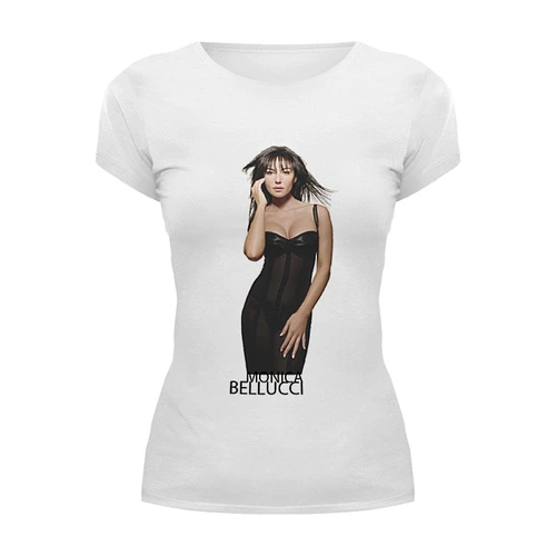 Заказать женскую футболку в Москве. Футболка базовая Monica Bellucci  от KinoArt - готовые дизайны и нанесение принтов.