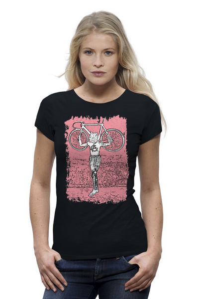 Заказать женскую футболку в Москве. Футболка базовая Bike Punk от oneredfoxstore@gmail.com - готовые дизайны и нанесение принтов.