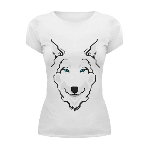 Заказать женскую футболку в Москве. Футболка базовая Волк (Wolf) от fanart - готовые дизайны и нанесение принтов.