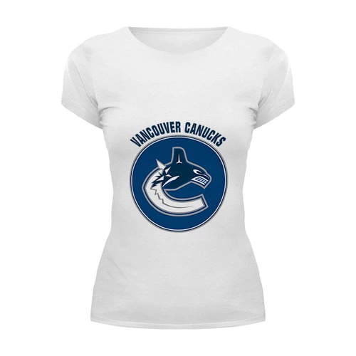 Заказать женскую футболку в Москве. Футболка базовая Vancouver Canucks от kspsshop - готовые дизайны и нанесение принтов.