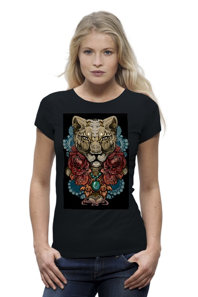 Заказать женскую футболку в Москве. Футболка базовая Mary Makes Dangerous Lioness от marymakes - готовые дизайны и нанесение принтов.